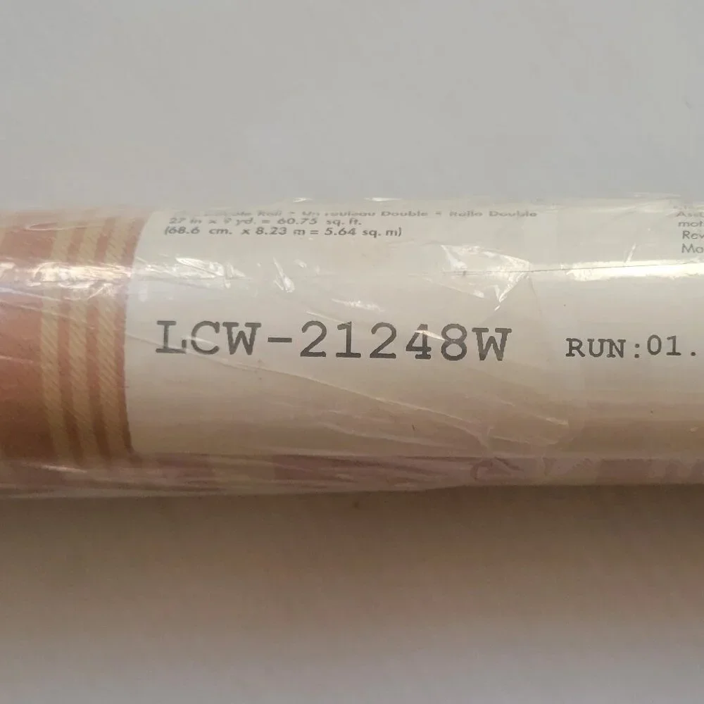 Ralph Lauren Classics Double Roll Wallpaper Tan Rose Stripes 1 Roll - (61 SQ Ft)
